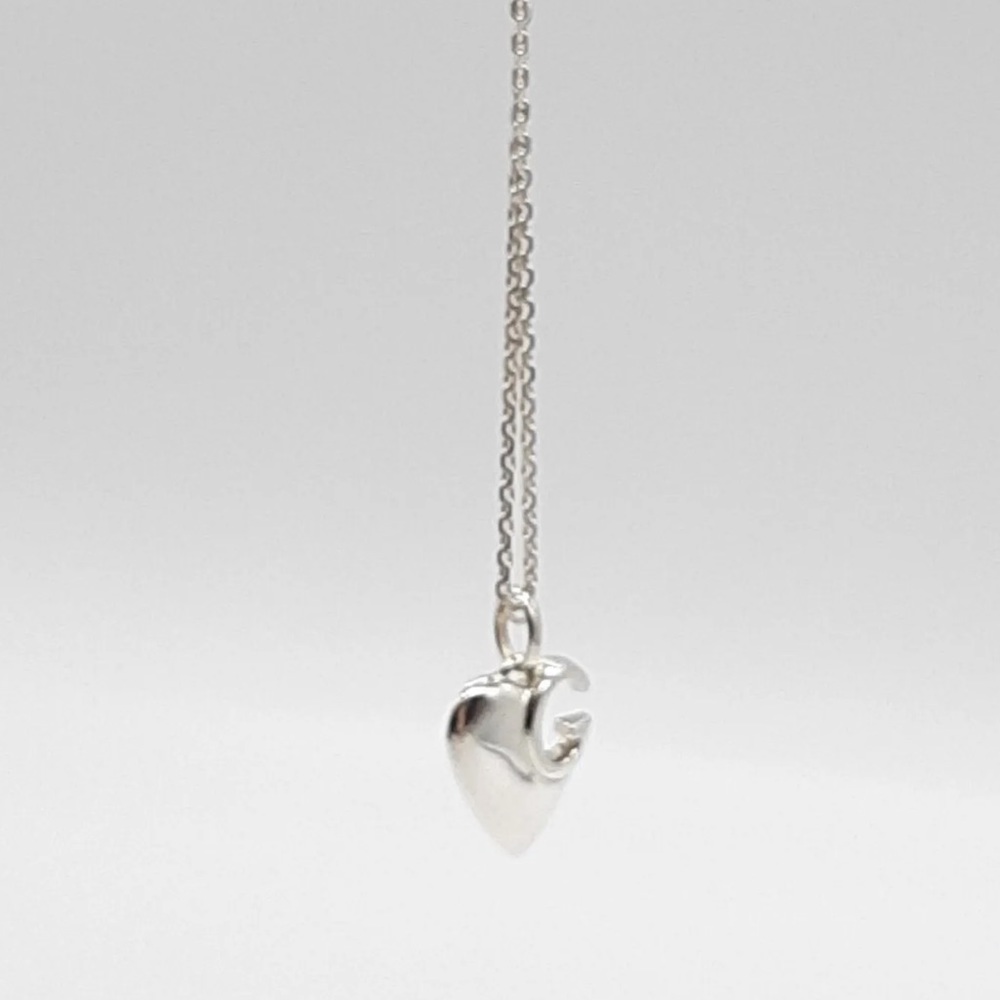 GUCCI 925 Sterling Silver ❤️ Heart Necklace 16 inches - Picture 9 of 10